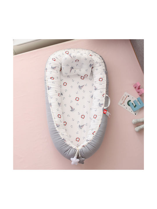Beauty Home Βρεφικό Μαξιλάρι Φωλιά Γκρι 53x88εκ.