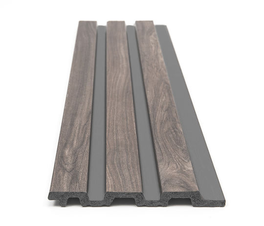 3D Стенен Панел Пяна с Лепило Piano Walnut/Тъмносив Сив 290x12.2x1.2см 3D Стенен Панел Пяна с Лепило Piano Walnut/Тъмносив Сив 290x12.2x1.2см