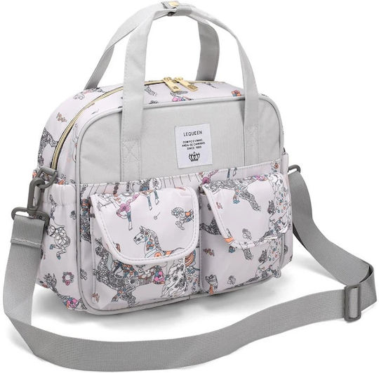 Lequeen Shoulder/Hand Diaper Bag Unicorn Gray 40x10x40cm.