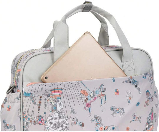 Lequeen Shoulder/Hand Diaper Bag Unicorn Gray 40x10x40cm.