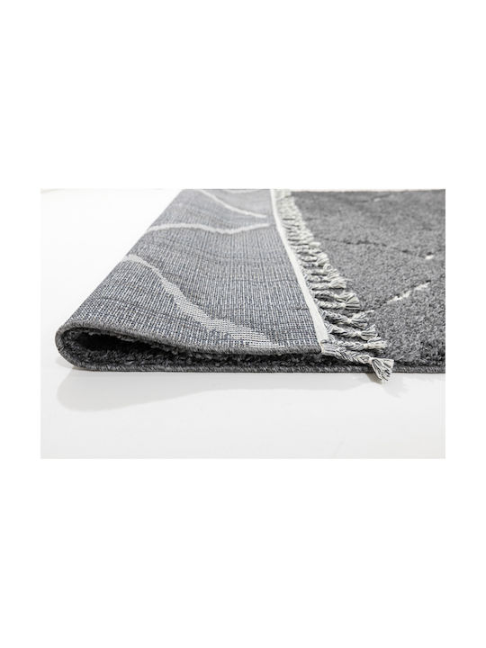 Ezzo Soffice B600AX2 Rug Rectangular Shaggy with Fringes Anthracite