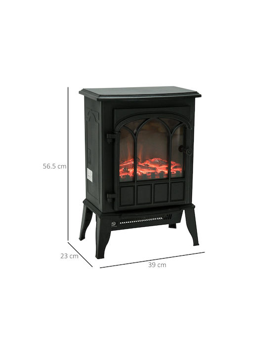HomCom Floor Electric Fireplace 2000W 39x56.5cm Black