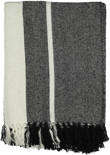 Zaros Πολυθρόνας Π170xΜ130cm Λευκό / Μαύρο