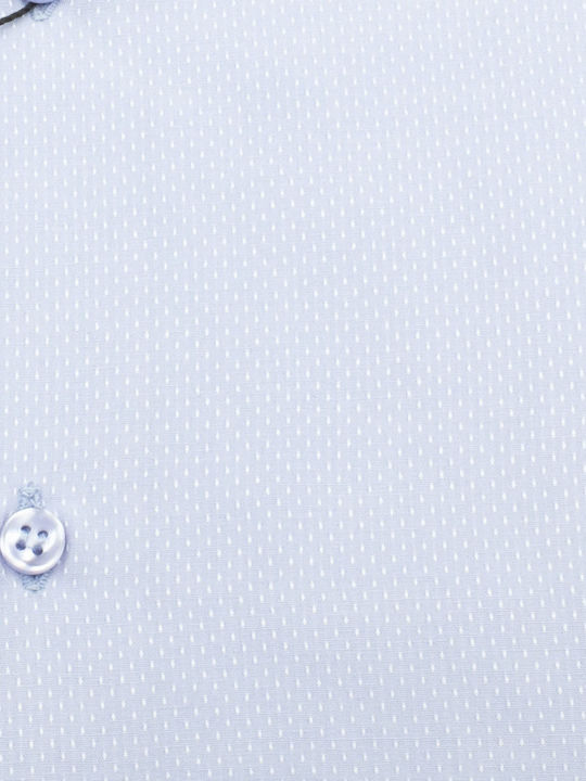 Long-sleeved Shirt in Wide Line Light Blue