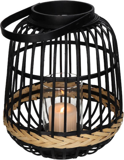 ArteLibre Floortop Bamboo Lantern Black 29.5x29.5x34.5cm