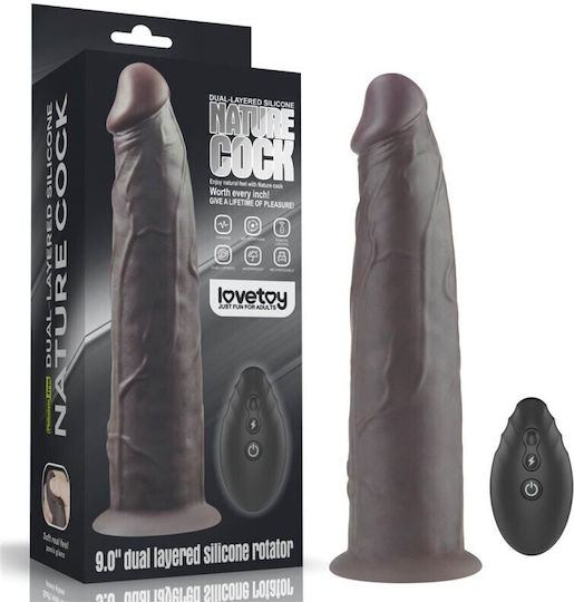 Lovetoy Dual Layered Nature Cock Realistic Vibrator with Remote Control  22.8cm Brown | Skroutz.mt