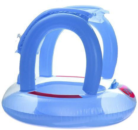 Kids Swim Trainers with Length 60cm and Light Blue Sunshade Inflatable with Sunshade