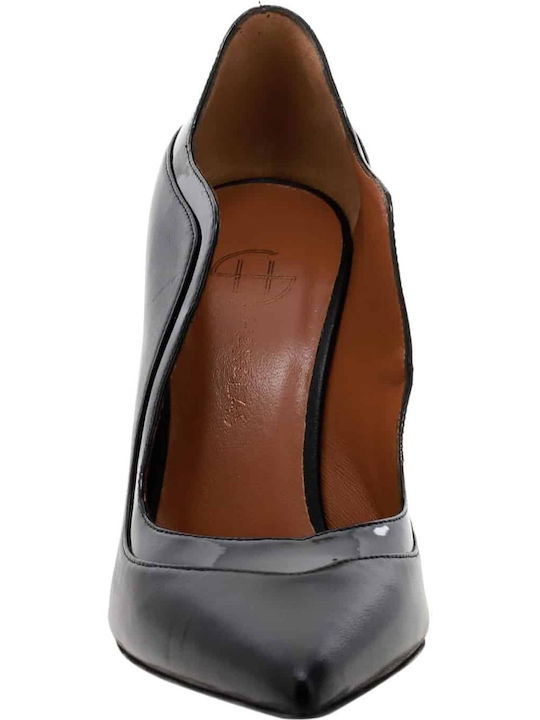 2536-93 Pantofi Cu Toc Ascuțiți Din Piele Negri