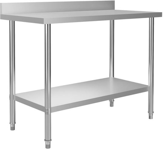 vidaXL Ανοξείδωτο Τραπέζι Μ120xΒ60xΥ120cm