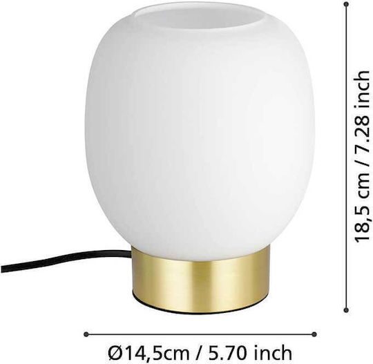Eglo Manzanares Lampa De Masă Din Sticlă Pentru Dulie E27 Cu Bază Auriu