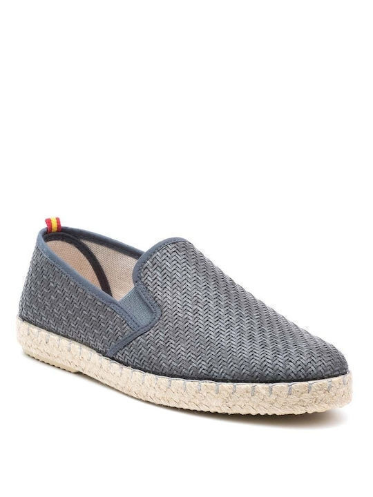 Perlamoda 214810240 Lederne Herren Espadrilles in Blau Farbe 2148102/VIT/U18