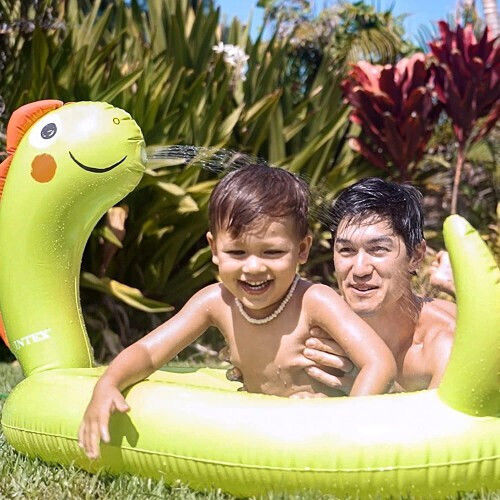 Intex Dinosaur Spray Children's Round Swimming Pool PVC 68L Inflatable 119x66cm Green