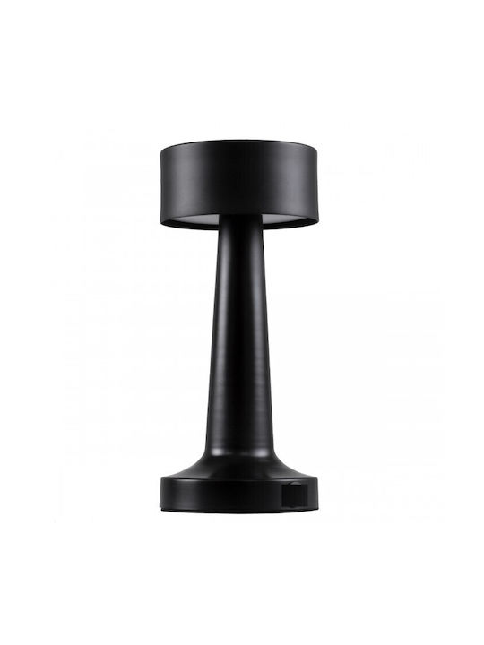 Lucas LED Wiederaufladbar Metall Tischlampe LED mit Schwarz Schirm und Basis