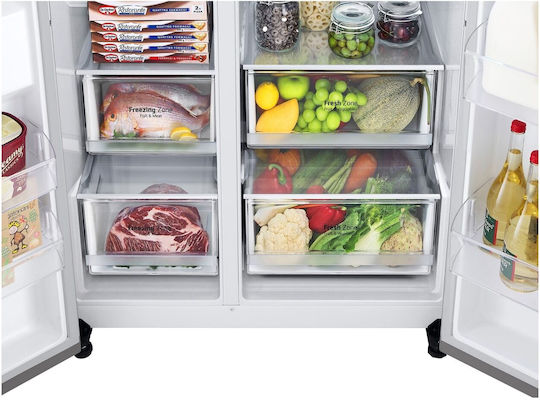 LG Ψυγείο Ντουλάπα 635lt NoFrost Υ179xΠ91.3xΒ73.5εκ. Inox GSJV70PZTE
