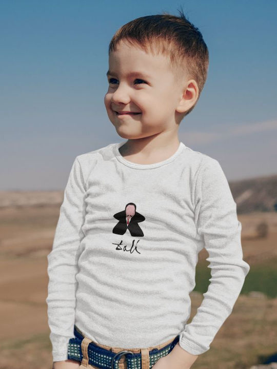 Dali Meeple long sleeve kids T-Shirt - BLACK