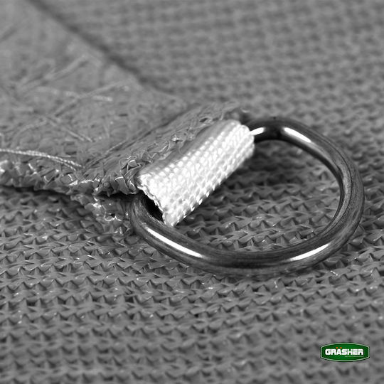 Grasher Ε220 Triunghi Umbrela Sail Gri Cu cerc 5m 180gr/m²