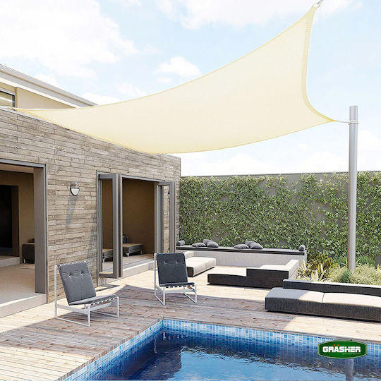 Grasher Ε220 Rectangular Shade Sail Ecru With Hoop 4x6m 180gr/m²