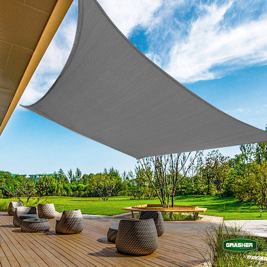 Grasher Ε220 Правоъгълена Shade Sail Сив С парчета 3x4m 180гр/кв.м