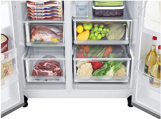 LG Ψυγείο Ντουλάπα 632lt Total NoFrost Υ179xΠ91.3xΒ73.5εκ. Inox GSJV71PZTE