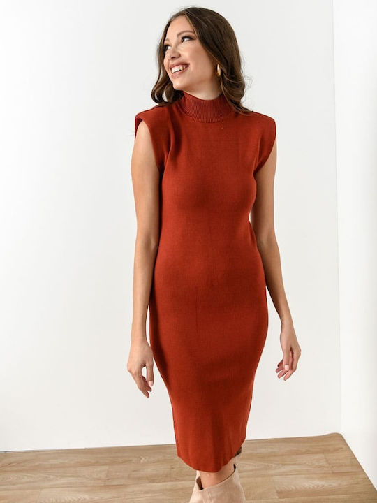 Vero Moda Midi Βραδινό Φόρεμα Κόκκινο