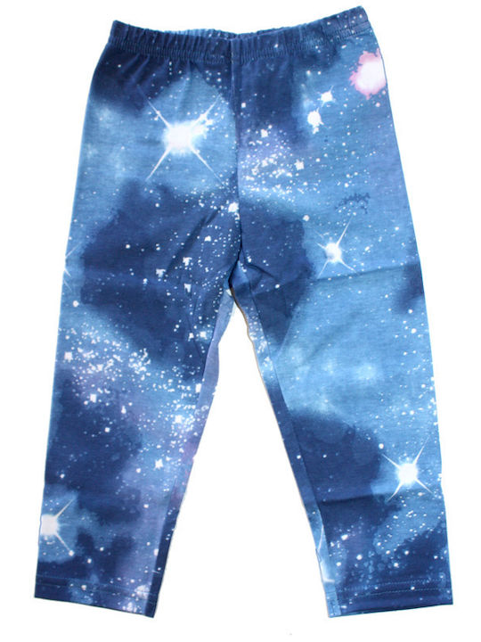 MK Kids' Long Leggings Galaxy pentru fete (mk03) albastru