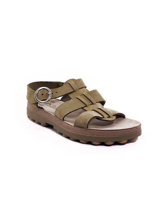 Fantasy Sandals Damen Flache Sandalen in Khaki Farbe