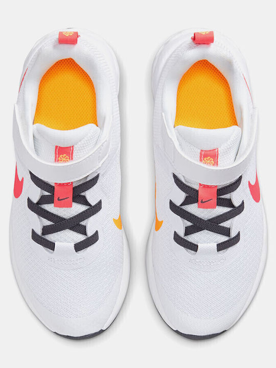 Revolution Revolution 6 Kids Sports Shoes Running with Hoop & Loop Closure White / Sea Coral / Gridiron / Laser Orange