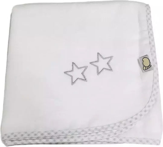 Figlio Bino Cotton Swaddle Wrap White 88x90cm.