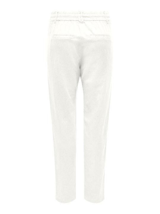 Only Women's Linen Trousers Cloud Dancer