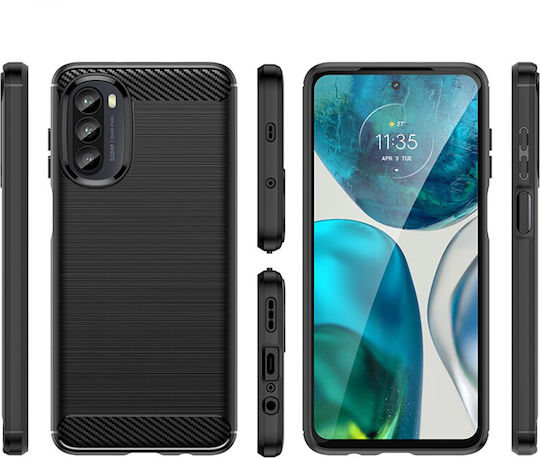 Techsuit Carbon Back Cover Silicone Black (Moto G52)