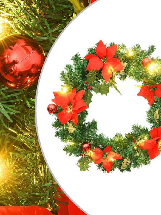 vidaXL Christmas Lighted Decorative Wreath Battery Powered 60cm