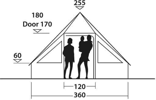 Easy Camp Moonlight Cabin 10 Camping Tent A-Frame Gray 4 Seasons for 10 People 360x275x255cm