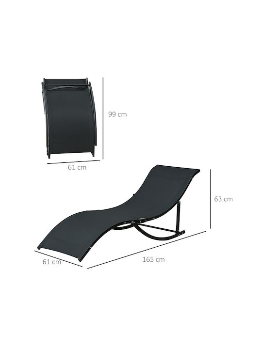 Șezlong Aluminiu Gri 2buc 165x61x63cm.
