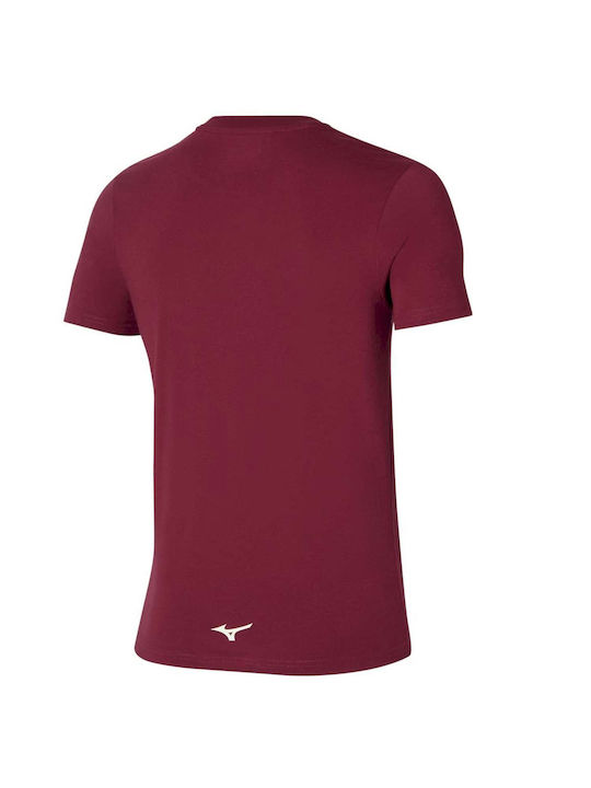 Mizuno Bărbați T-shirt Sportiv cu Mânecă Scurtă Burgundy