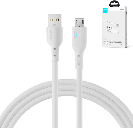 Joyroom S-UM018A13W2 Braided USB 2.0 to micro USB Cable Λευκό 2m