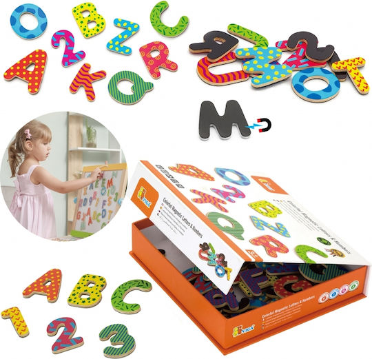 Viga Toys Letters & Numbers Образователна Игра Букви и цифри от Дърво за 3+ години Години