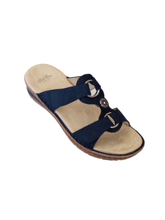 Ara Women's Flat Sandals Anatomic in Navy Blue Color