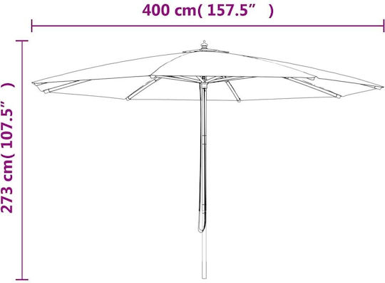 Umbrelă De podea Rotundă De lemn Verde D4m 363176