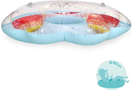 Legami Milano Kids' Inflatable Float for Sea with Handles Green with Glitter 102x102cm
