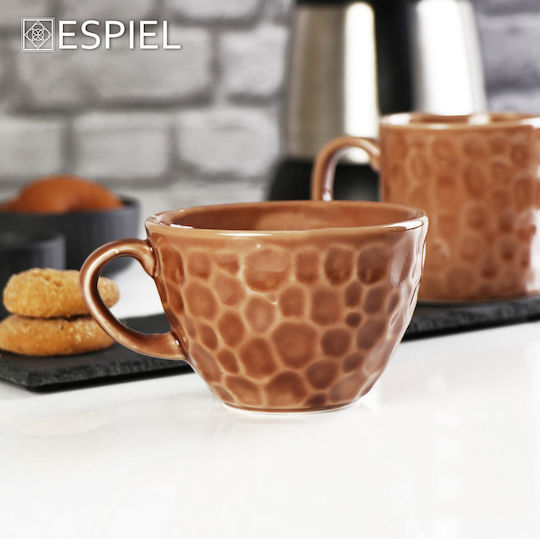 Espiel Espiel Porzellan Tasse Braun 350ml 6 Stück