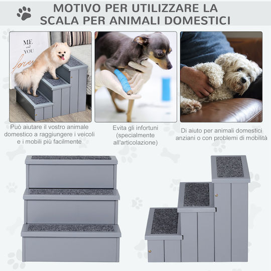 Pawhut Σκαλάκια Αυτοκινήτου για Σκύλο Γκρι