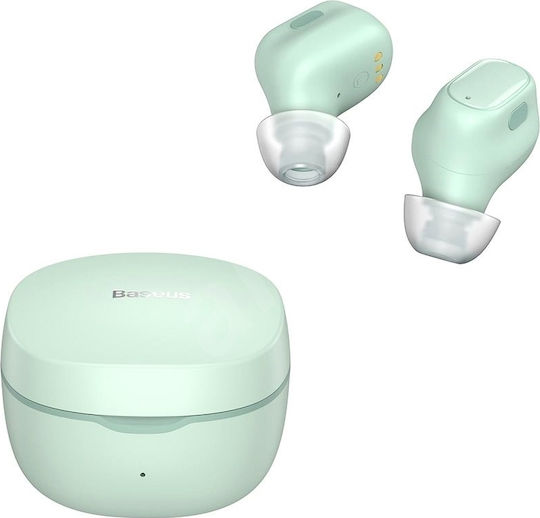 Baseus WM01 BT 5.3 In-ear Bluetooth Handsfree Ακουστικά με Θήκη Φόρτισης Πράσινα