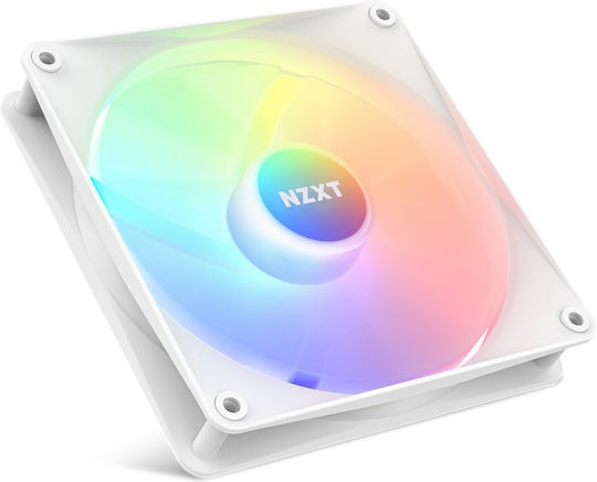 NZXT F140 Core Ventilator Pentru Carcasă (1500rpm / 90.79cfm) cu Iluminare RGB și Conexiune 4-Pin PWM Alb