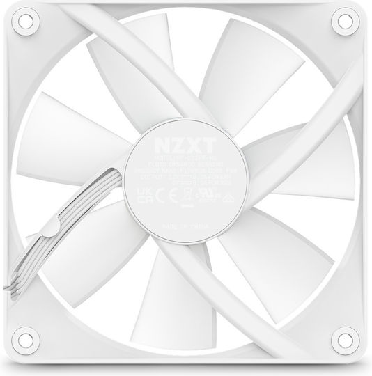 NZXT F120 Core Case Fan 1800rpm 78.86cfm with RGB Lighting and 4-Pin PWM Connection White