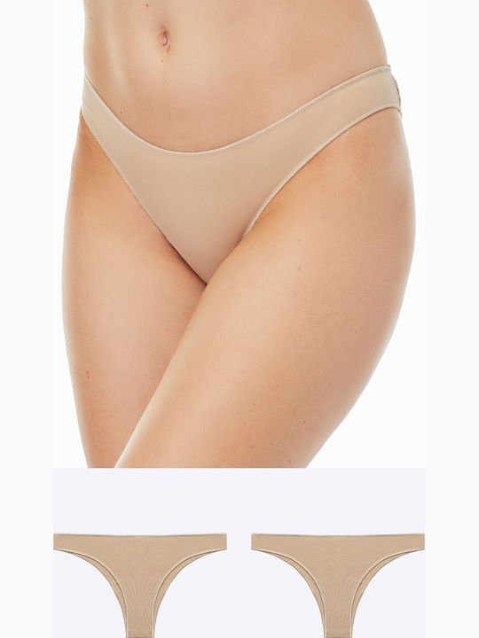 Modal Fimelle Βαμβακερά Дамско Бразилско 2Pack Бежови