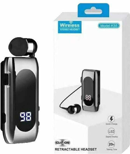 K55 In-ear Bluetooth Handsfree Ακουστικό Μαύρο