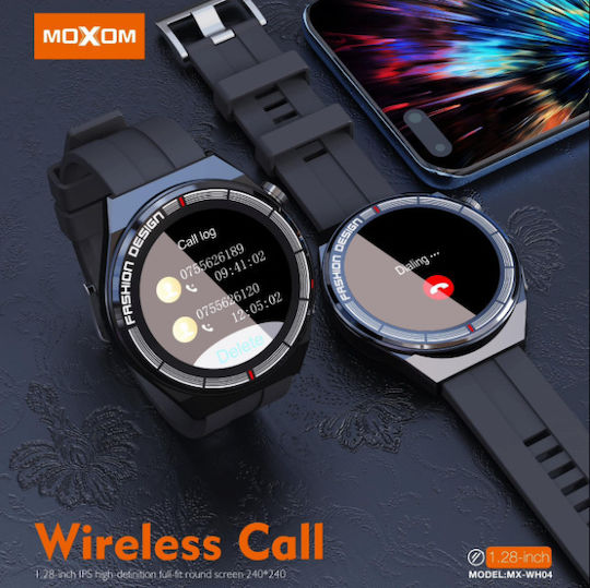 Moxom Sports Αδιάβροχο Smartwatch με Παλμογράφο (Μαύρο)