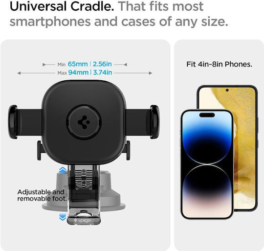 Spigen UTS35 Βάση Κινητού Αυτοκινήτου με Ρυθμιζόμενα Άγκιστρα Μαύρη