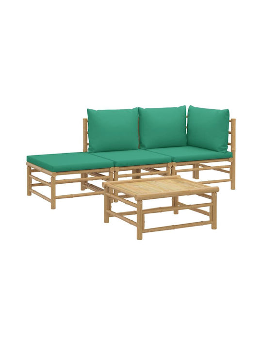 Garden & Outdoor Furniture Sets Living Room Set Pieces Green with Pillows