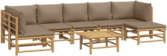Garten- und Outdoor-Möbelsets 8 Stück Natürliche mit Kissen